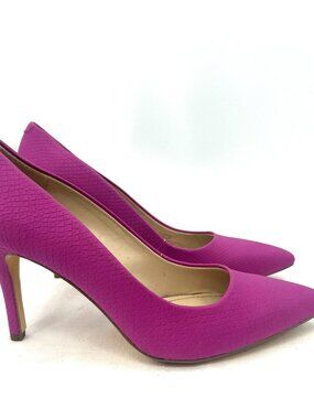 BCBGeneration Magenta Pink Barbie Core Snake Embossed Pump Heels Women's 7